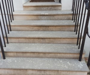 pressure washing stone steps London, before